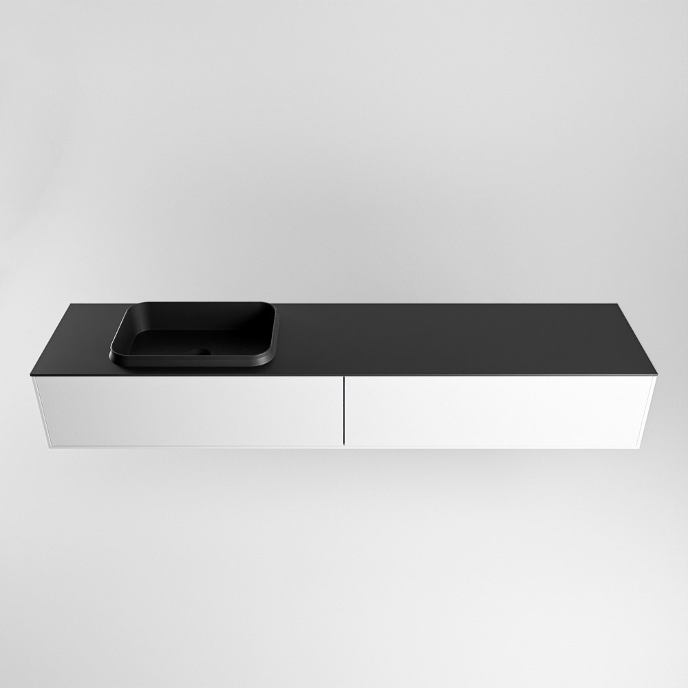 MONDIAZ ERIN 200cm mueble de baño color Talc 2 cajones. Lavabo RIDGE Izquierda sin orificio color Urban. 5 MONDIAZ ERIN 200cm mueble de baño color Talc 2 cajones. Lavabo RIDGE Izquierda sin orificio color Urban. - Imagen 5