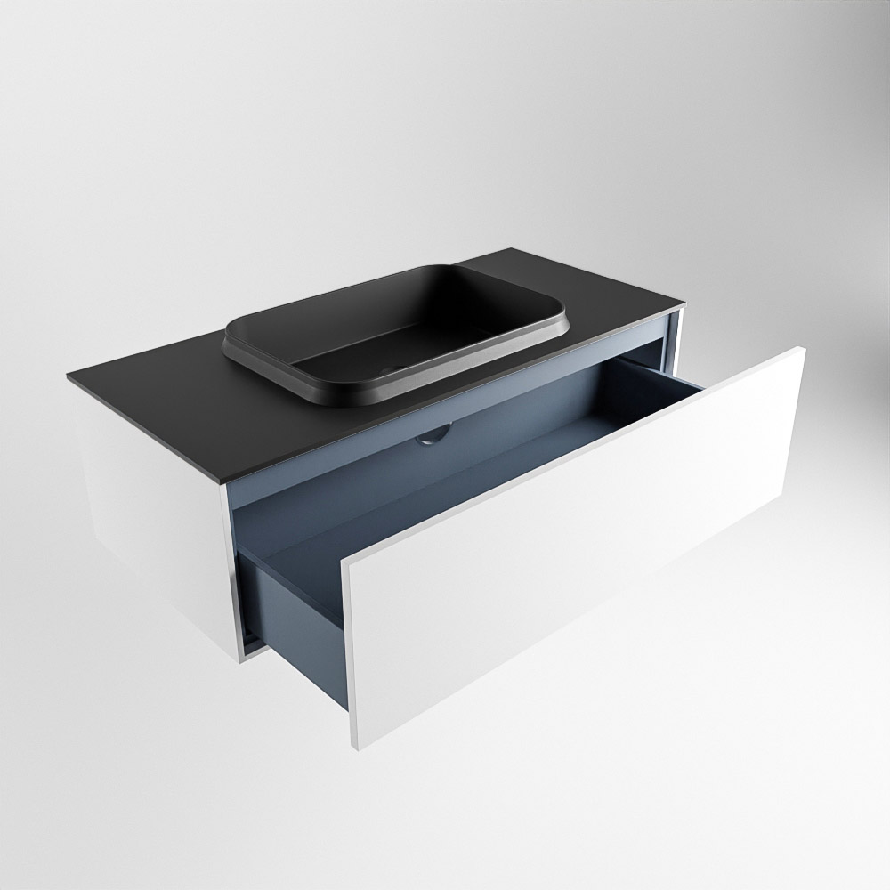 MONDIAZ ERIN 100cm mueble de baño color Talc 1 cajón. Lavabo RIDGE Centro 1 orificio color Urban. 6 MONDIAZ ERIN 100cm mueble de baño color Talc 1 cajón. Lavabo RIDGE Centro 1 orificio color Urban. - Imagen 6