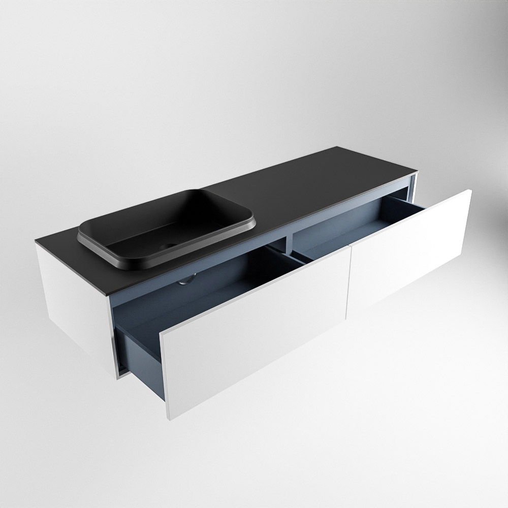 MONDIAZ ERIN 150cm mueble de baño color Talc 2 cajones. Lavabo RIDGE Izquierda 1 orificio color Urban. 6 MONDIAZ ERIN 150cm mueble de baño color Talc 2 cajones. Lavabo RIDGE Izquierda 1 orificio color Urban. - Imagen 6