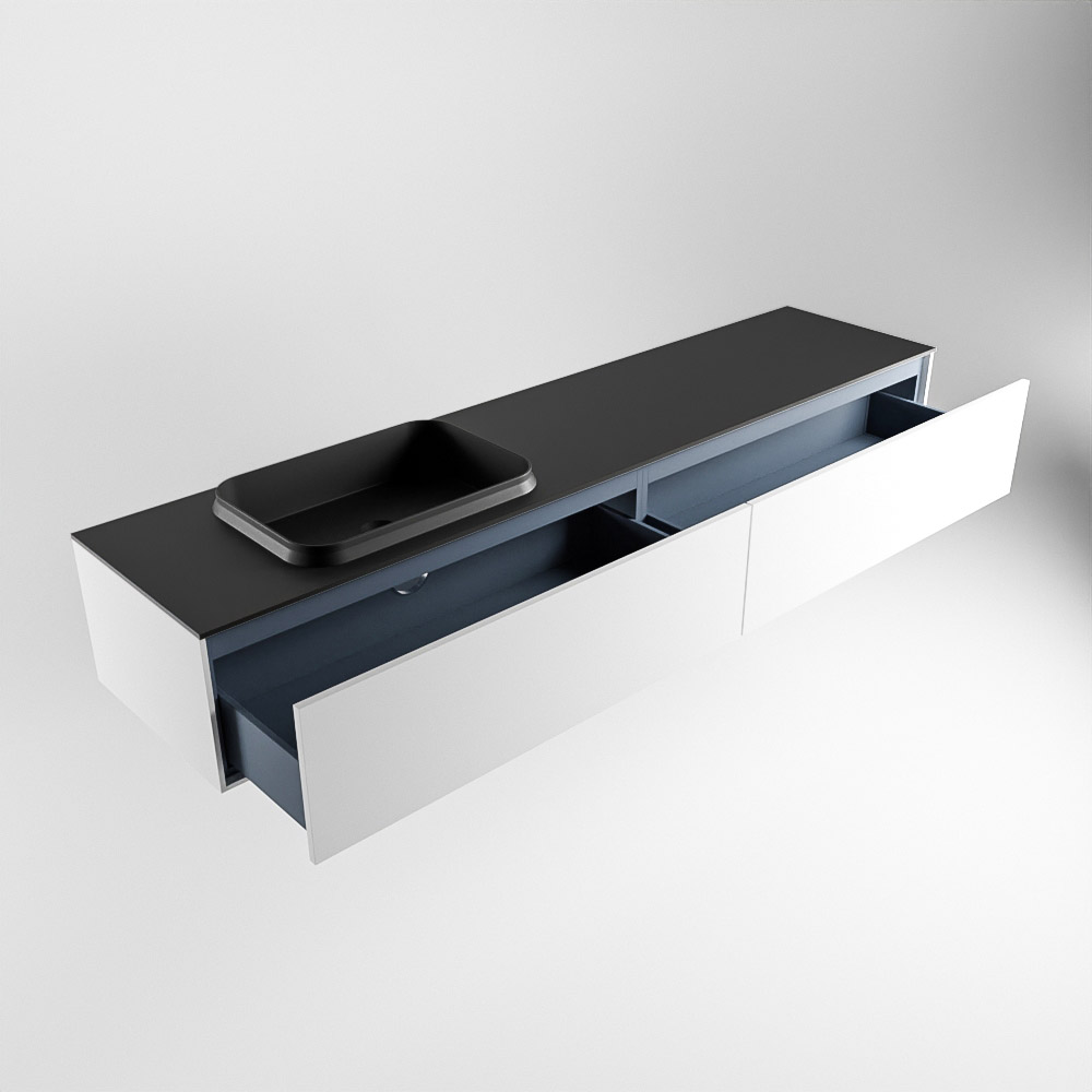 MONDIAZ ERIN 200cm mueble de baño color Talc 2 cajones. Lavabo RIDGE Izquierda sin orificio color Urban. 6 MONDIAZ ERIN 200cm mueble de baño color Talc 2 cajones. Lavabo RIDGE Izquierda sin orificio color Urban. - Imagen 6