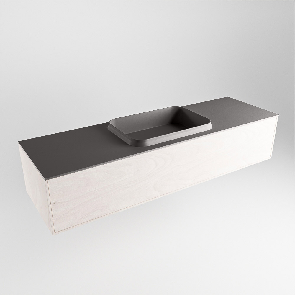 MONDIAZ ERIN 150cm mueble de baño color Underlayment 1 cajón. Lavabo RIDGE Centro sin orificio color Dark Grey. 4 MONDIAZ ERIN 150cm mueble de baño color Underlayment 1 cajón. Lavabo RIDGE Centro sin orificio color Dark Grey. - Imagen 4
