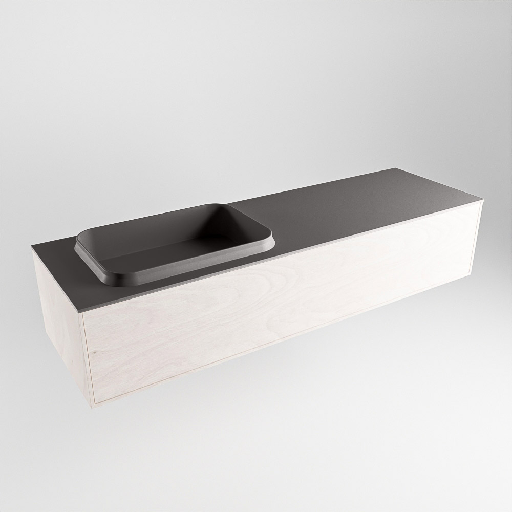 MONDIAZ ERIN 150cm mueble de baño color Underlayment 1 cajón. Lavabo RIDGE Izquierda sin orificio color Dark Grey. 4 MONDIAZ ERIN 150cm mueble de baño color Underlayment 1 cajón. Lavabo RIDGE Izquierda sin orificio color Dark Grey. - Imagen 4