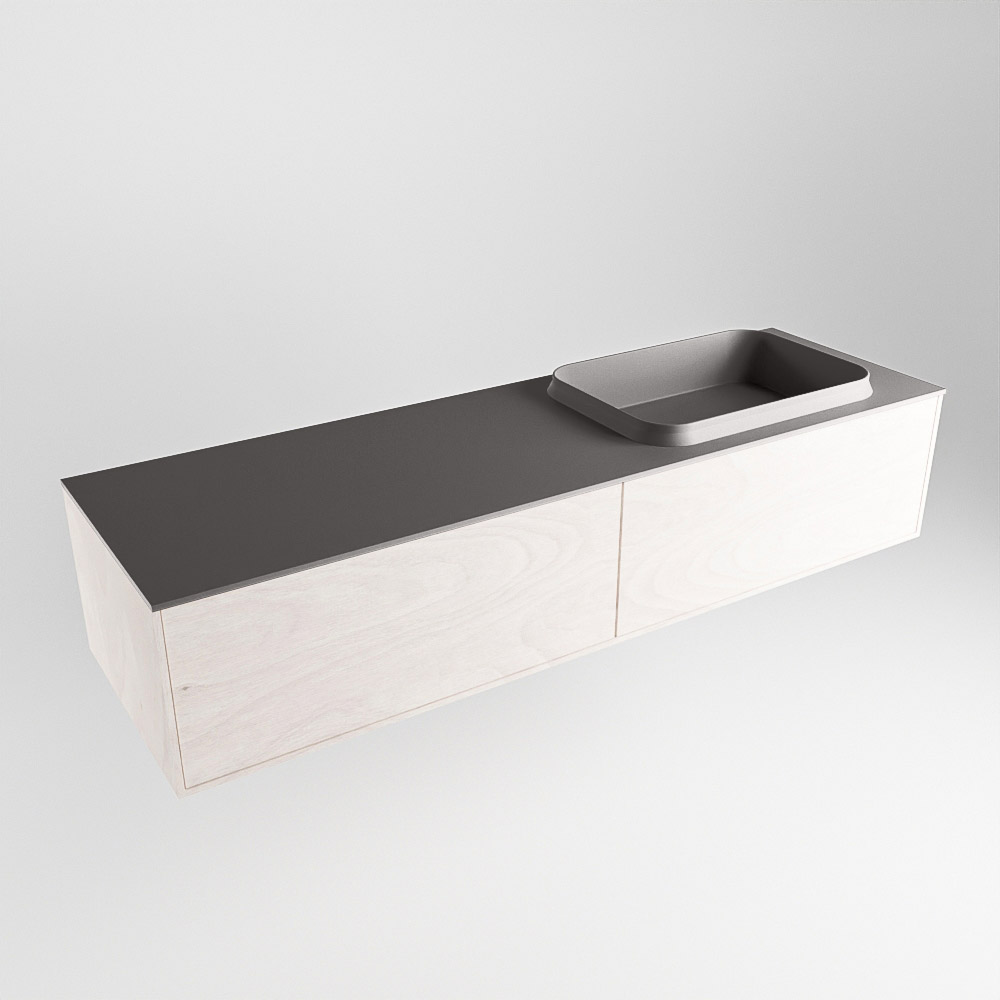 MONDIAZ ERIN 150cm mueble de baño color Underlayment 2 cajones. Lavabo RIDGE Derecho sin orificio color Dark Grey. 4 MONDIAZ ERIN 150cm mueble de baño color Underlayment 2 cajones. Lavabo RIDGE Derecho sin orificio color Dark Grey. - Imagen 4