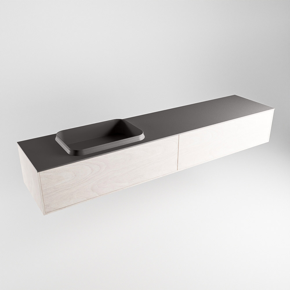 MONDIAZ ERIN 200cm mueble de baño color Underlayment 2 cajones. Lavabo RIDGE Izquierda 1 orificio color Dark Grey. 4 MONDIAZ ERIN 200cm mueble de baño color Underlayment 2 cajones. Lavabo RIDGE Izquierda 1 orificio color Dark Grey. - Imagen 4