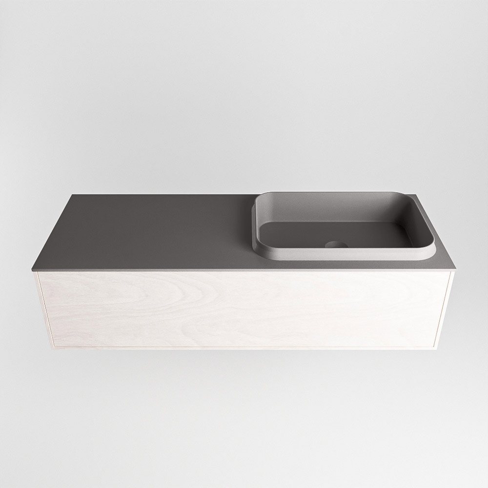 MONDIAZ ERIN 120cm mueble de baño color Underlayment 1 cajón. Lavabo RIDGE Derecho sin orificio color Dark Grey. 5 MONDIAZ ERIN 120cm mueble de baño color Underlayment 1 cajón. Lavabo RIDGE Derecho sin orificio color Dark Grey. - Imagen 5