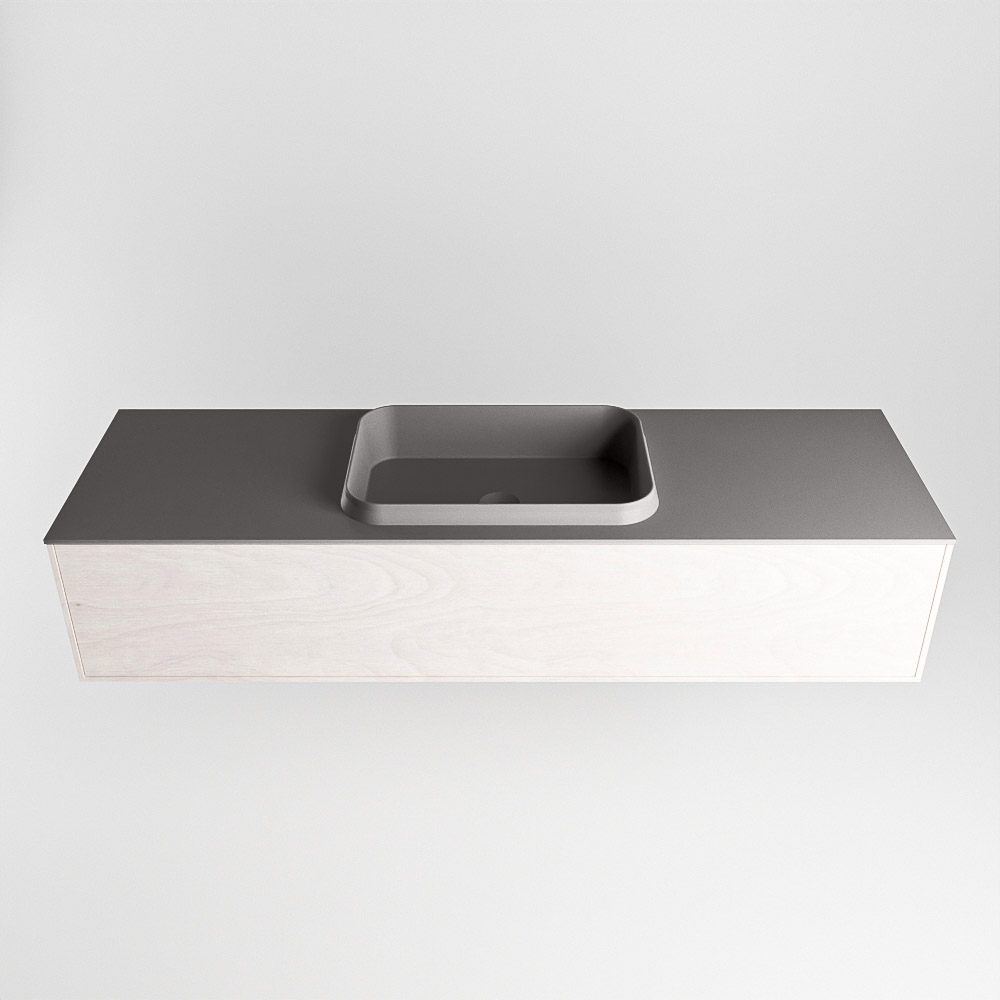 MONDIAZ ERIN 150cm mueble de baño color Underlayment 1 cajón. Lavabo RIDGE Centro sin orificio color Dark Grey. 5 MONDIAZ ERIN 150cm mueble de baño color Underlayment 1 cajón. Lavabo RIDGE Centro sin orificio color Dark Grey. - Imagen 5