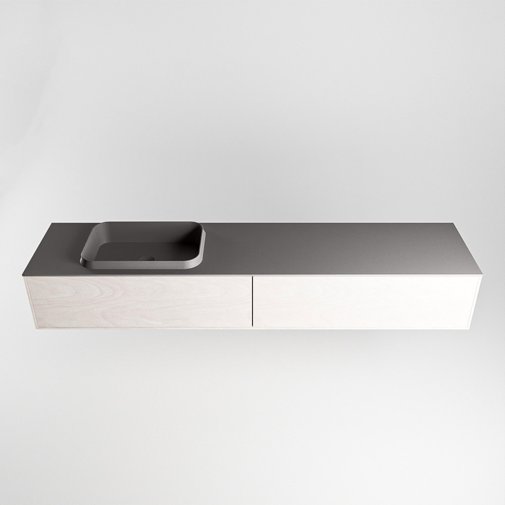 MONDIAZ ERIN 200cm mueble de baño color Underlayment 2 cajones. Lavabo RIDGE Izquierda 1 orificio color Dark Grey. 5 MONDIAZ ERIN 200cm mueble de baño color Underlayment 2 cajones. Lavabo RIDGE Izquierda 1 orificio color Dark Grey. - Imagen 5