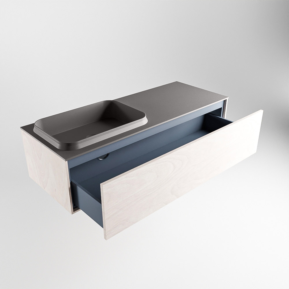 MONDIAZ ERIN 120cm mueble de baño color Underlayment 1 cajón. Lavabo RIDGE Izquierda 1 orificio color Dark Grey. 6 MONDIAZ ERIN 120cm mueble de baño color Underlayment 1 cajón. Lavabo RIDGE Izquierda 1 orificio color Dark Grey. - Imagen 6