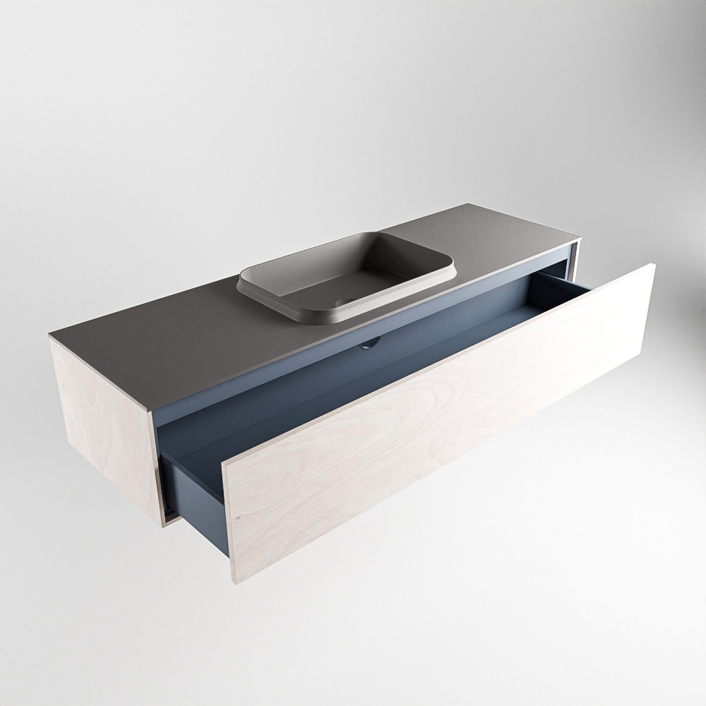 MONDIAZ ERIN 150cm mueble de baño color Underlayment 1 cajón. Lavabo RIDGE Centro sin orificio color Dark Grey. 6 MONDIAZ ERIN 150cm mueble de baño color Underlayment 1 cajón. Lavabo RIDGE Centro sin orificio color Dark Grey. - Imagen 6