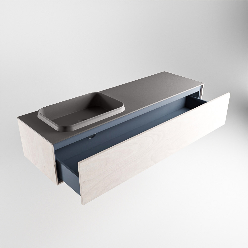 MONDIAZ ERIN 150cm mueble de baño color Underlayment 1 cajón. Lavabo RIDGE Izquierda sin orificio color Dark Grey. 6 MONDIAZ ERIN 150cm mueble de baño color Underlayment 1 cajón. Lavabo RIDGE Izquierda sin orificio color Dark Grey. - Imagen 6