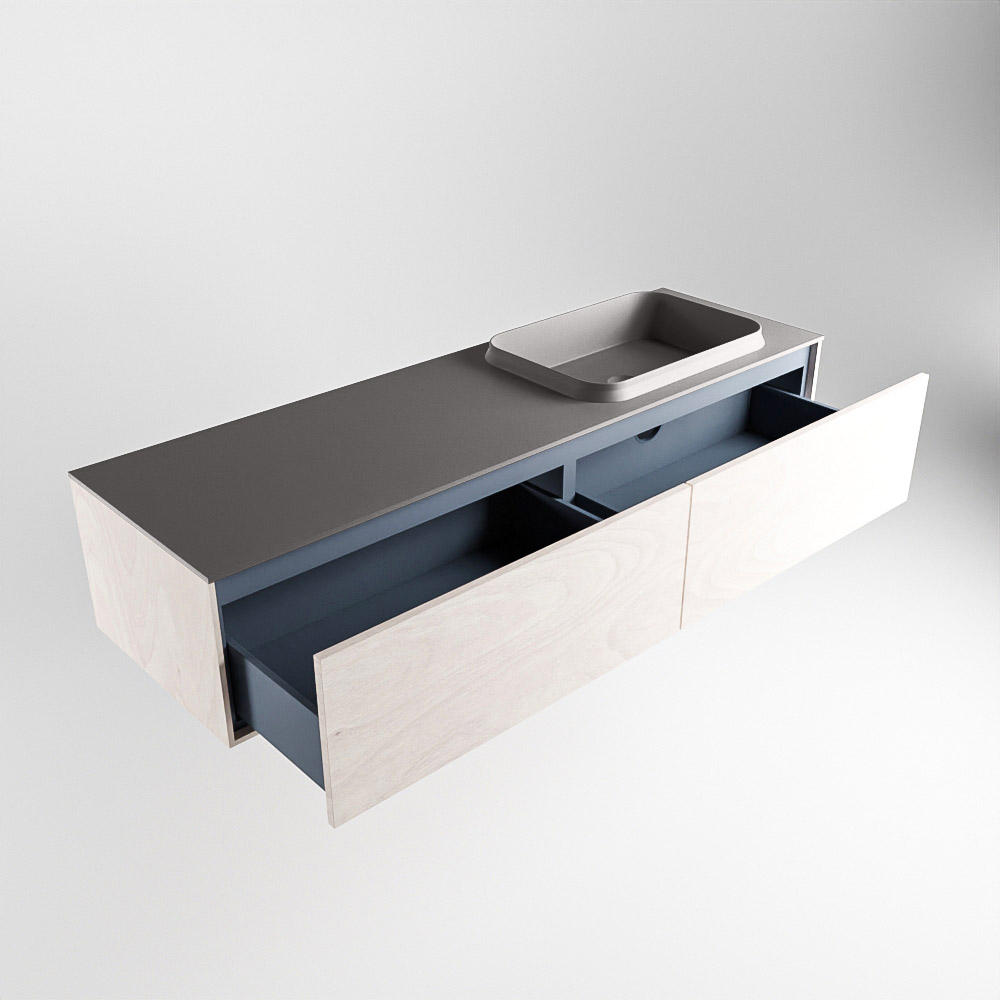 MONDIAZ ERIN 150cm mueble de baño color Underlayment 2 cajones. Lavabo RIDGE Derecho sin orificio color Dark Grey. 6 MONDIAZ ERIN 150cm mueble de baño color Underlayment 2 cajones. Lavabo RIDGE Derecho sin orificio color Dark Grey. - Imagen 6