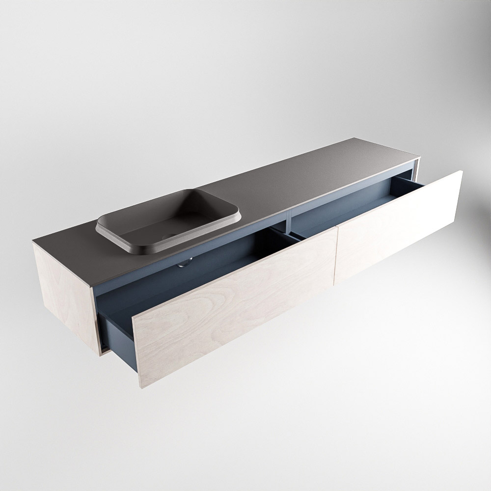 MONDIAZ ERIN 200cm mueble de baño color Underlayment 2 cajones. Lavabo RIDGE Izquierda 1 orificio color Dark Grey. 6 MONDIAZ ERIN 200cm mueble de baño color Underlayment 2 cajones. Lavabo RIDGE Izquierda 1 orificio color Dark Grey. - Imagen 6
