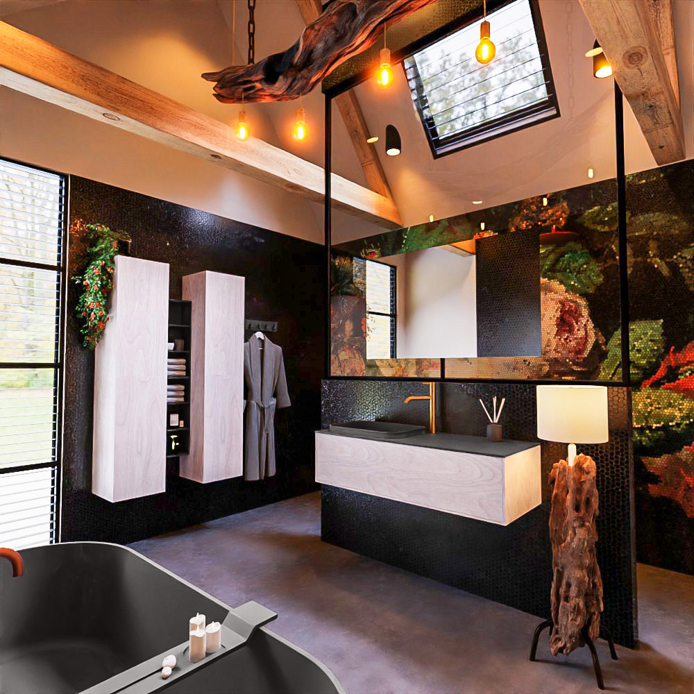 MONDIAZ ERIN 120cm mueble de baño color Underlayment 1 cajón. Lavabo RIDGE Izquierda 1 orificio color Dark Grey. 2 MONDIAZ ERIN 120cm mueble de baño color Underlayment 1 cajón. Lavabo RIDGE Izquierda 1 orificio color Dark Grey. - Imagen 2