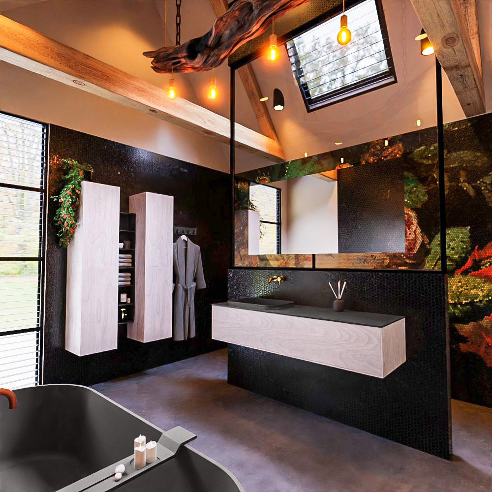 MONDIAZ ERIN 150cm mueble de baño color Underlayment 1 cajón. Lavabo RIDGE Izquierda sin orificio color Dark Grey. 2 MONDIAZ ERIN 150cm mueble de baño color Underlayment 1 cajón. Lavabo RIDGE Izquierda sin orificio color Dark Grey. - Imagen 2