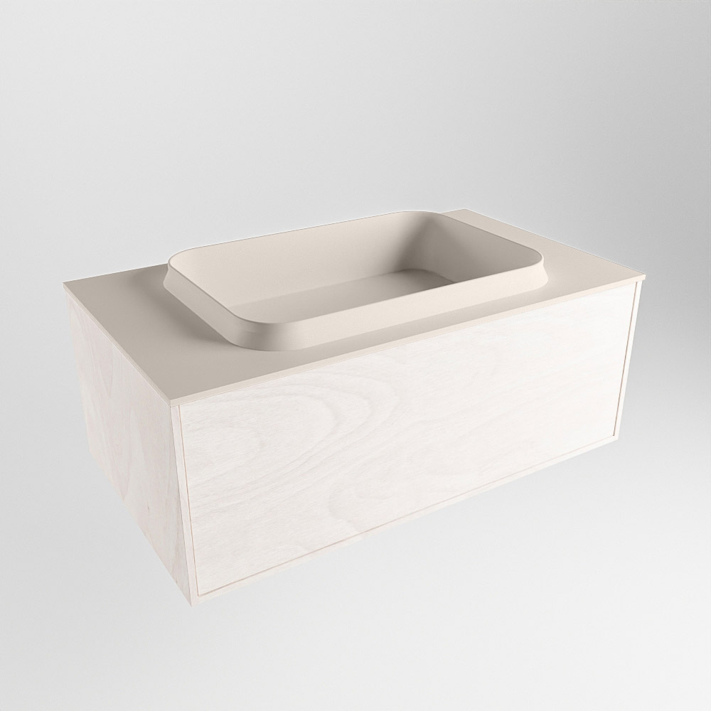 MONDIAZ ERIN 80cm mueble de baño color Underlayment 1 cajón. Lavabo RIDGE Centro sin orificio color Linen. 4 MONDIAZ ERIN 80cm mueble de baño color Underlayment 1 cajón. Lavabo RIDGE Centro sin orificio color Linen. - Imagen 4