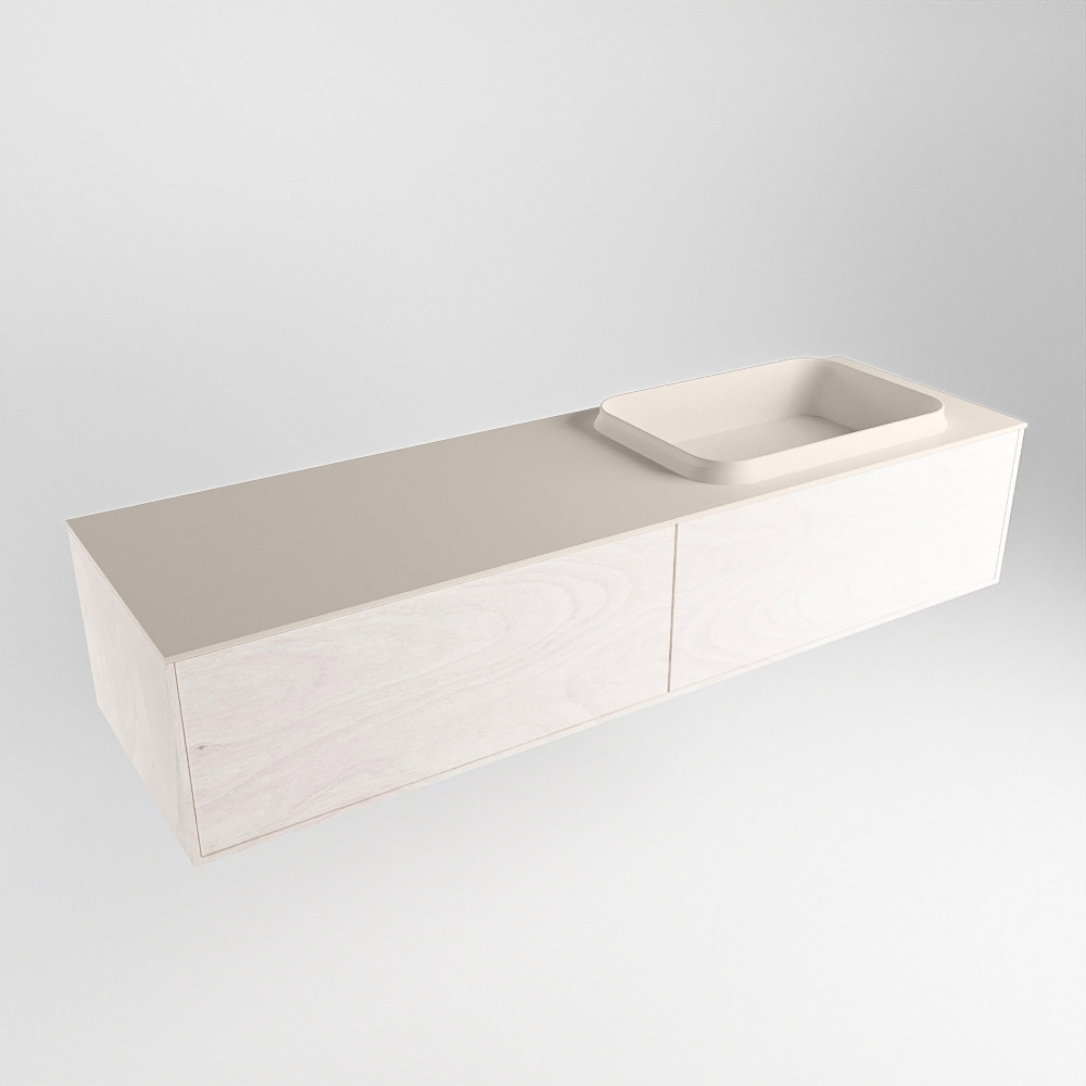 MONDIAZ ERIN 150cm mueble de baño color Underlayment 2 cajones. Lavabo RIDGE Derecho sin orificio color Linen. 4 MONDIAZ ERIN 150cm mueble de baño color Underlayment 2 cajones. Lavabo RIDGE Derecho sin orificio color Linen. - Imagen 4