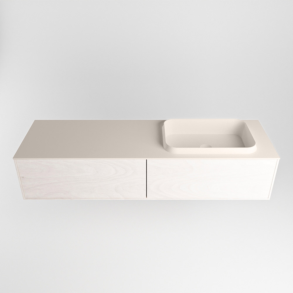 MONDIAZ ERIN 150cm mueble de baño color Underlayment 2 cajones. Lavabo RIDGE Derecho sin orificio color Linen. 5 MONDIAZ ERIN 150cm mueble de baño color Underlayment 2 cajones. Lavabo RIDGE Derecho sin orificio color Linen. - Imagen 5