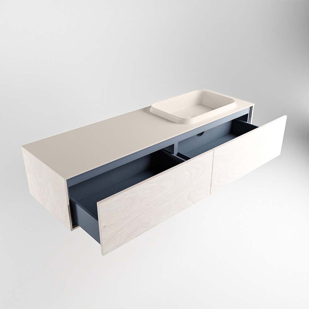 MONDIAZ ERIN 150cm mueble de baño color Underlayment 2 cajones. Lavabo RIDGE Derecho sin orificio color Linen. 6 MONDIAZ ERIN 150cm mueble de baño color Underlayment 2 cajones. Lavabo RIDGE Derecho sin orificio color Linen. - Imagen 6