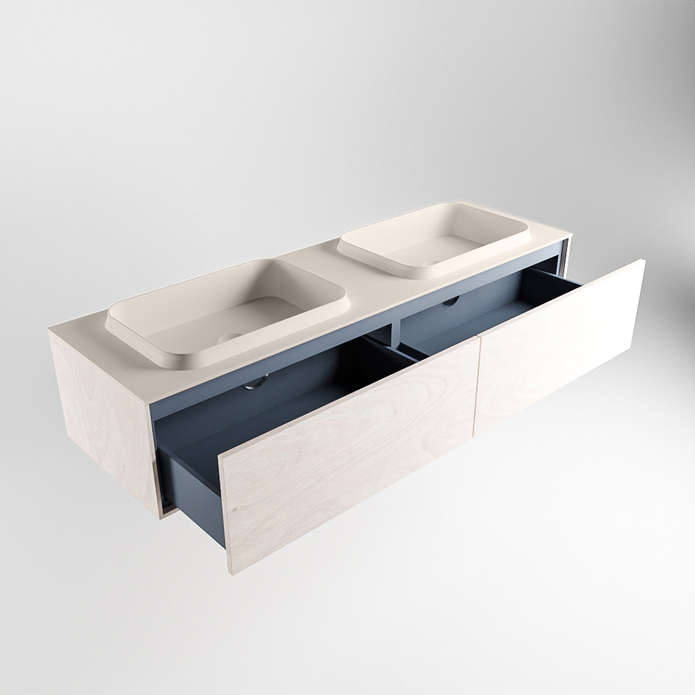 MONDIAZ ERIN 150cm mueble de baño color Underlayment 2 cajones. Lavabo RIDGE Doble 2 orificios color Linen. 6 MONDIAZ ERIN 150cm mueble de baño color Underlayment 2 cajones. Lavabo RIDGE Doble 2 orificios color Linen. - Imagen 6