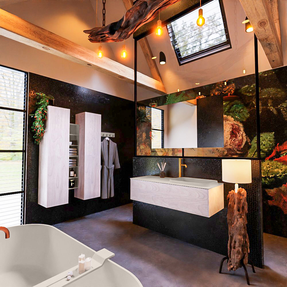 MONDIAZ ERIN 120cm mueble de baño color Underlayment 1 cajón. Lavabo RIDGE Derecho 1 orificio color Linen. 2 MONDIAZ ERIN 120cm mueble de baño color Underlayment 1 cajón. Lavabo RIDGE Derecho 1 orificio color Linen. - Imagen 2