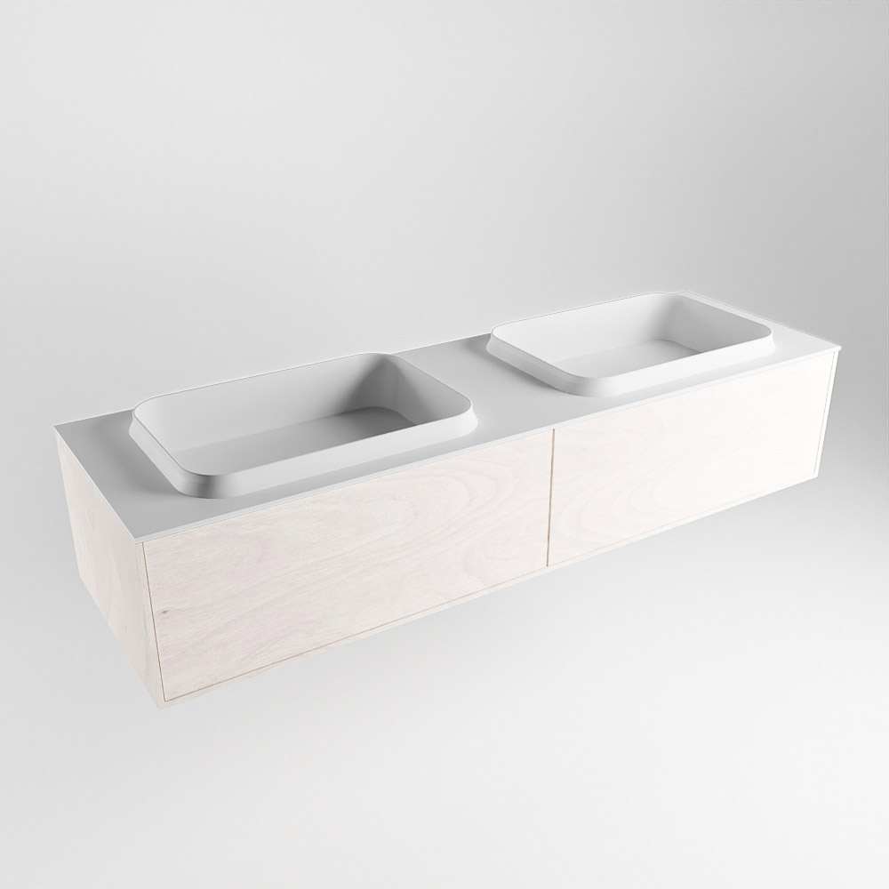 MONDIAZ ERIN 150cm mueble de baño color Underlayment 2 cajones. Lavabo RIDGE Doble 2 orificios color Talc. 4 MONDIAZ ERIN 150cm mueble de baño color Underlayment 2 cajones. Lavabo RIDGE Doble 2 orificios color Talc. - Imagen 4