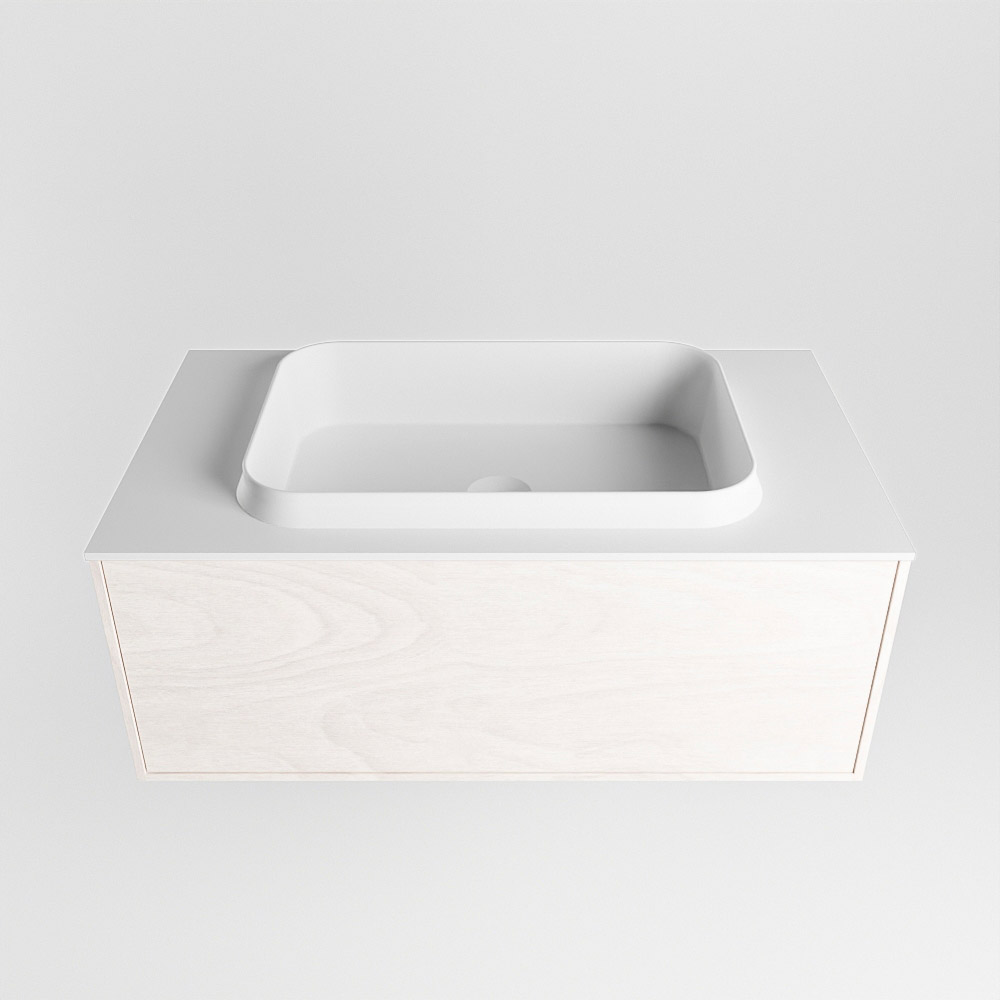 MONDIAZ ERIN 80cm mueble de baño color Underlayment 1 cajón. Lavabo RIDGE Centro sin orificio color Talc. 5 MONDIAZ ERIN 80cm mueble de baño color Underlayment 1 cajón. Lavabo RIDGE Centro sin orificio color Talc. - Imagen 5