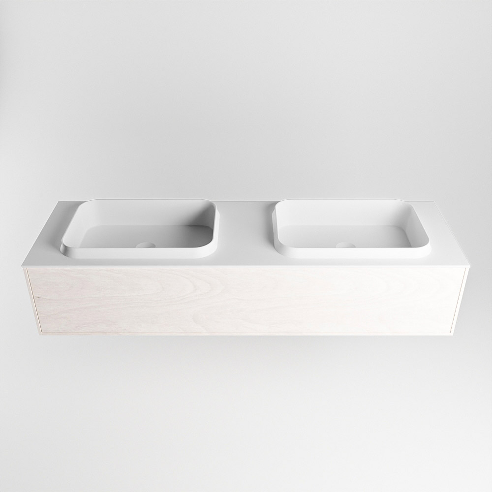 MONDIAZ ERIN 150cm mueble de baño color Underlayment 1 cajón. Lavabo RIDGE Doble 2 orificios color Talc. 5 MONDIAZ ERIN 150cm mueble de baño color Underlayment 1 cajón. Lavabo RIDGE Doble 2 orificios color Talc. - Imagen 5