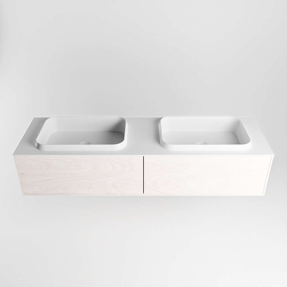 MONDIAZ ERIN 150cm mueble de baño color Underlayment 2 cajones. Lavabo RIDGE Doble 2 orificios color Talc. 5 MONDIAZ ERIN 150cm mueble de baño color Underlayment 2 cajones. Lavabo RIDGE Doble 2 orificios color Talc. - Imagen 5