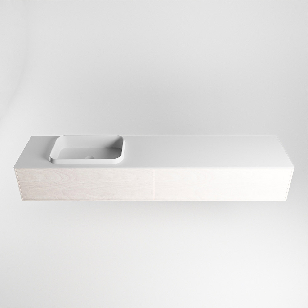 MONDIAZ ERIN 200cm mueble de baño color Underlayment 2 cajones. Lavabo RIDGE Izquierda sin orificio color Talc. 5 MONDIAZ ERIN 200cm mueble de baño color Underlayment 2 cajones. Lavabo RIDGE Izquierda sin orificio color Talc. - Imagen 5
