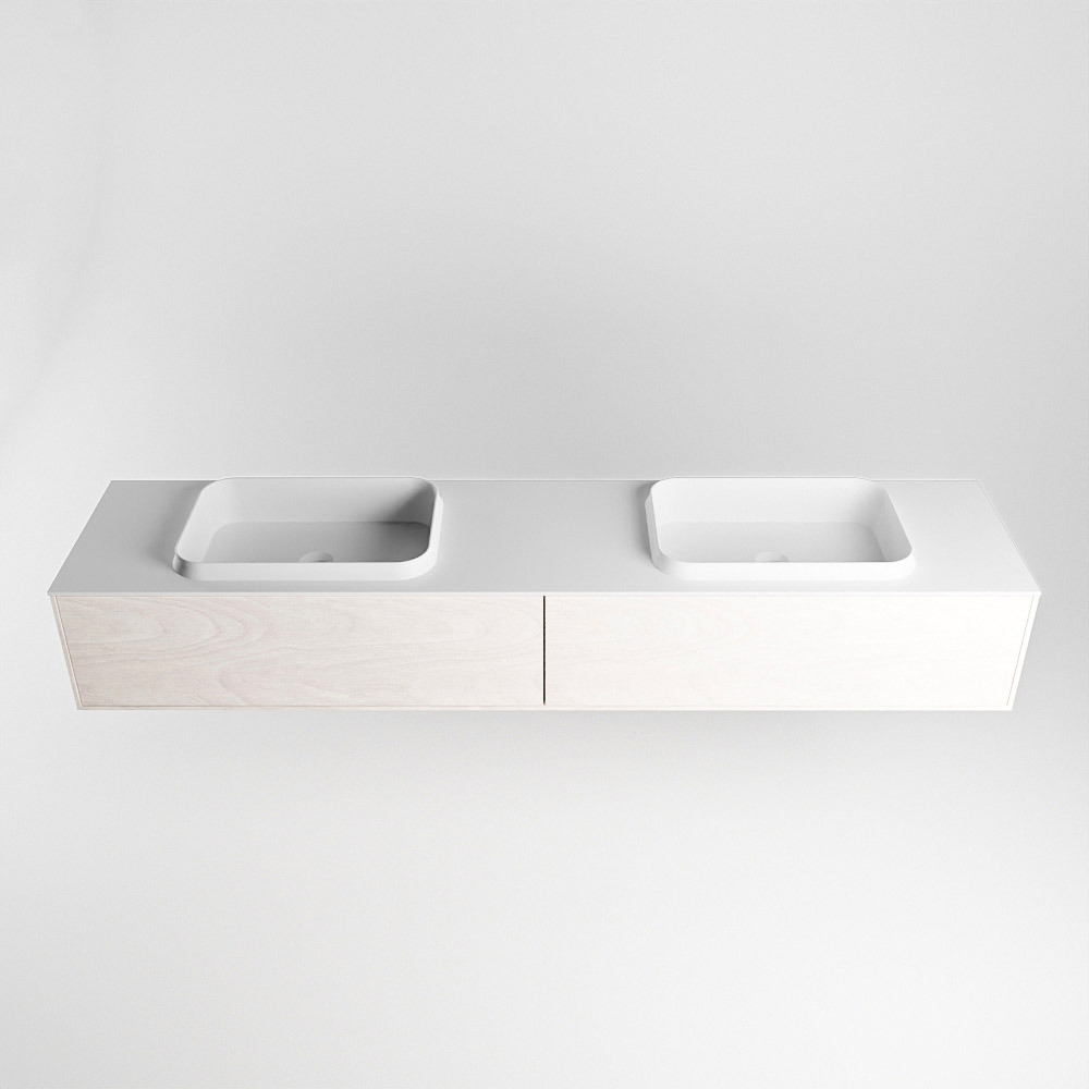 MONDIAZ ERIN 200cm mueble de baño color Underlayment 2 cajones. Lavabo RIDGE Doble sin orificio color Talc. 5 MONDIAZ ERIN 200cm mueble de baño color Underlayment 2 cajones. Lavabo RIDGE Doble sin orificio color Talc. - Imagen 5