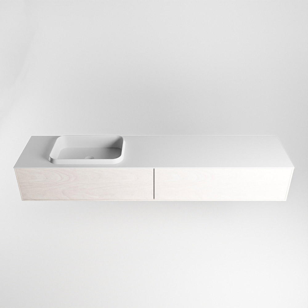 MONDIAZ ERIN 200cm mueble de baño color Underlayment 2 cajones. Lavabo RIDGE Izquierda 1 orificio color Talc. 5 MONDIAZ ERIN 200cm mueble de baño color Underlayment 2 cajones. Lavabo RIDGE Izquierda 1 orificio color Talc. - Imagen 5