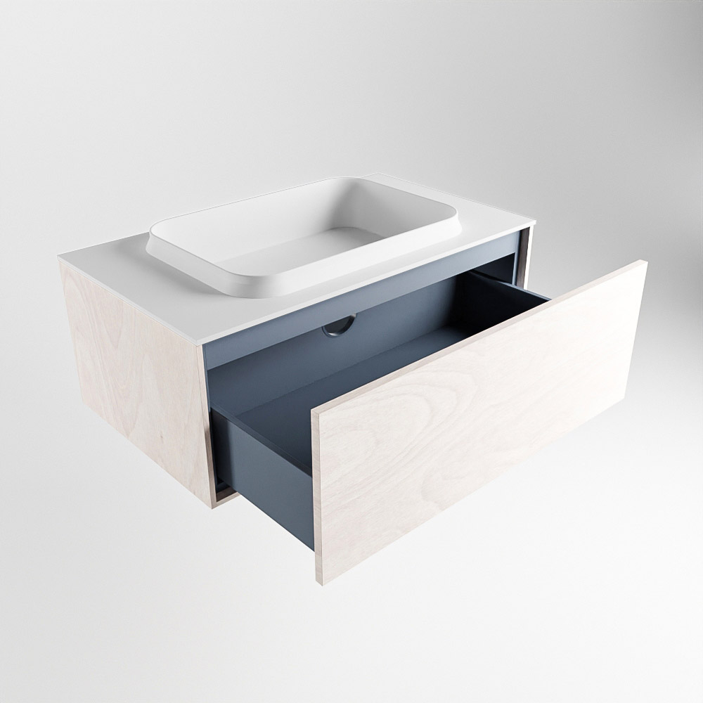 MONDIAZ ERIN 80cm mueble de baño color Underlayment 1 cajón. Lavabo RIDGE Centro sin orificio color Talc. 6 MONDIAZ ERIN 80cm mueble de baño color Underlayment 1 cajón. Lavabo RIDGE Centro sin orificio color Talc. - Imagen 6