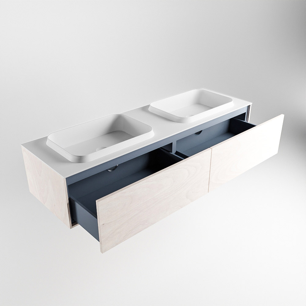 MONDIAZ ERIN 150cm mueble de baño color Underlayment 2 cajones. Lavabo RIDGE Doble 2 orificios color Talc. 6 MONDIAZ ERIN 150cm mueble de baño color Underlayment 2 cajones. Lavabo RIDGE Doble 2 orificios color Talc. - Imagen 6