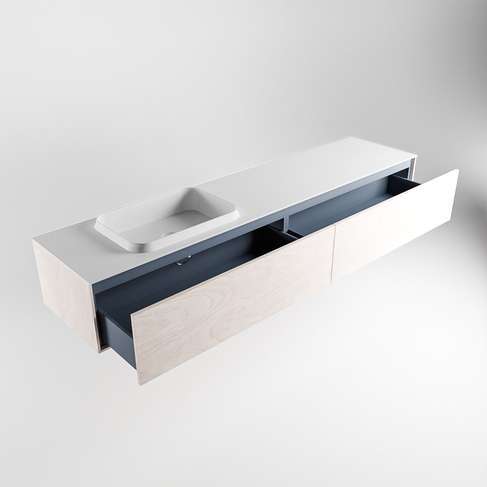 MONDIAZ ERIN 200cm mueble de baño color Underlayment 2 cajones. Lavabo RIDGE Izquierda 1 orificio color Talc. 6 MONDIAZ ERIN 200cm mueble de baño color Underlayment 2 cajones. Lavabo RIDGE Izquierda 1 orificio color Talc. - Imagen 6