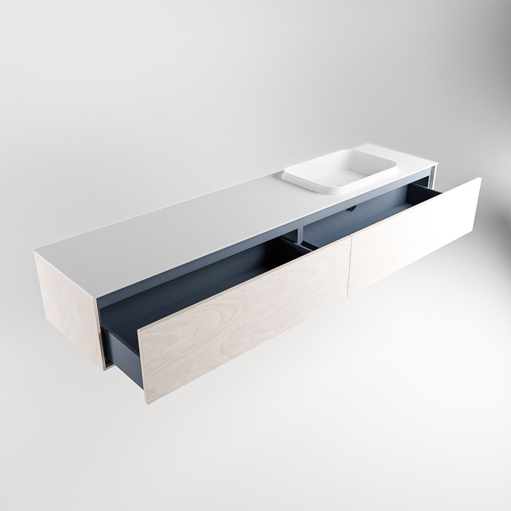 MONDIAZ ERIN 200cm mueble de baño color Underlayment 2 cajones. Lavabo RIDGE Derecho 1 orificio color Talc. 6 MONDIAZ ERIN 200cm mueble de baño color Underlayment 2 cajones. Lavabo RIDGE Derecho 1 orificio color Talc. - Imagen 6