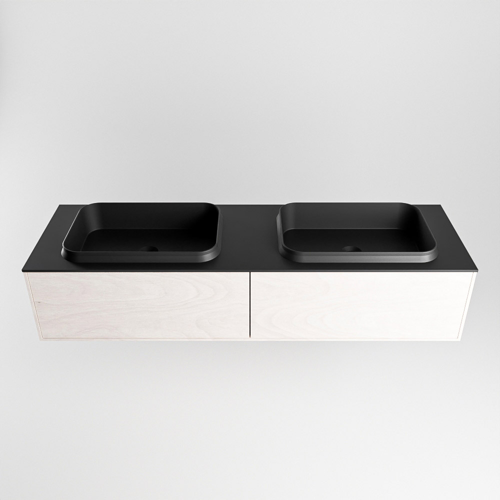 MONDIAZ ERIN 150cm mueble de baño color Underlayment 2 cajones. Lavabo RIDGE Doble sin orificio color Urban. 5 MONDIAZ ERIN 150cm mueble de baño color Underlayment 2 cajones. Lavabo RIDGE Doble sin orificio color Urban. - Imagen 5