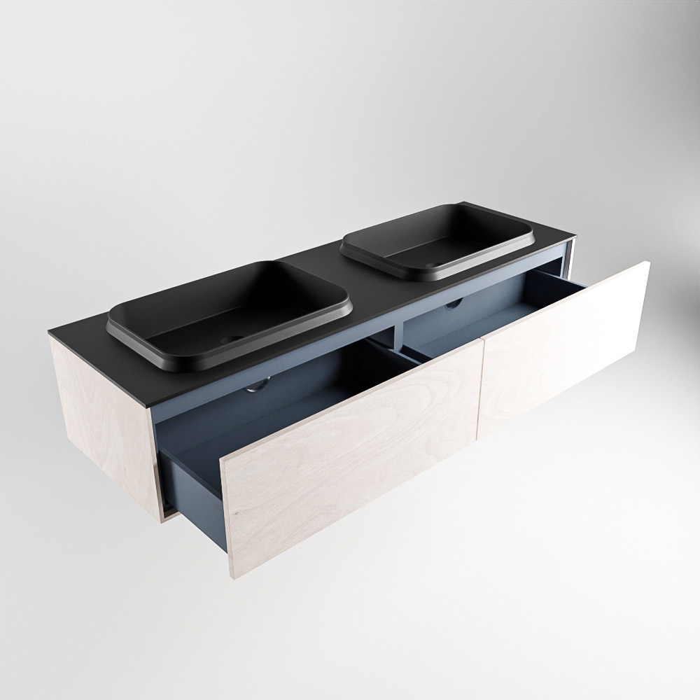 MONDIAZ ERIN 150cm mueble de baño color Underlayment 2 cajones. Lavabo RIDGE Doble sin orificio color Urban. 6 MONDIAZ ERIN 150cm mueble de baño color Underlayment 2 cajones. Lavabo RIDGE Doble sin orificio color Urban. - Imagen 6