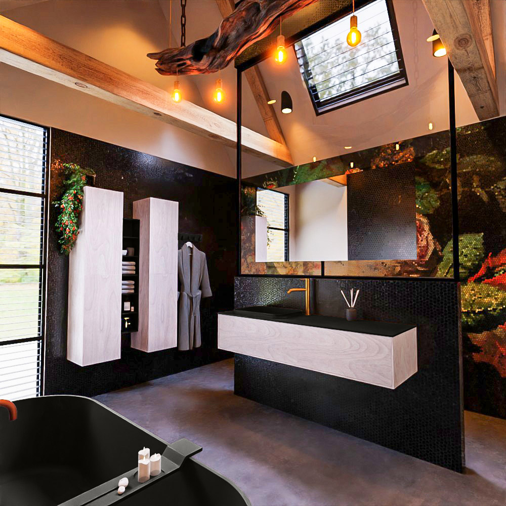 MONDIAZ ERIN 150cm mueble de baño color Underlayment 1 cajón. Lavabo RIDGE Izquierda 1 orificio color Urban. 2 MONDIAZ ERIN 150cm mueble de baño color Underlayment 1 cajón. Lavabo RIDGE Izquierda 1 orificio color Urban. - Imagen 2