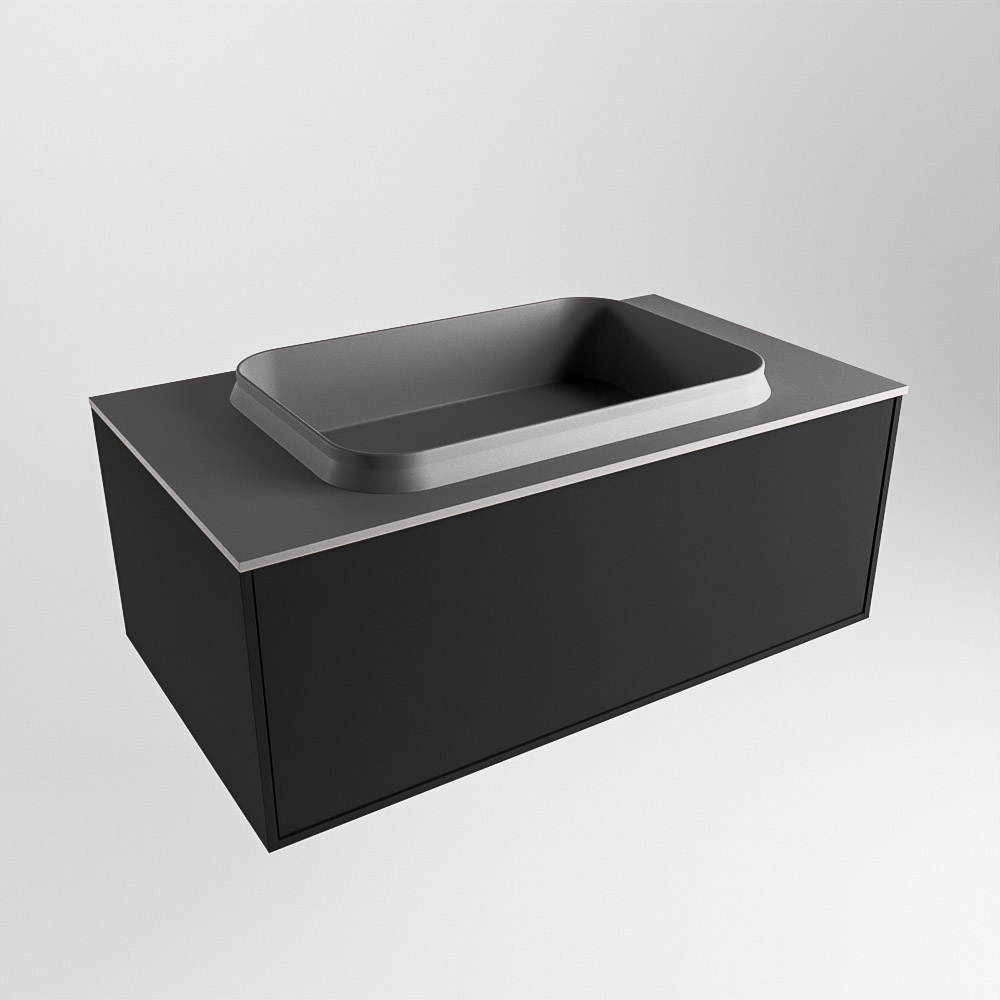 MONDIAZ ERIN 80cm mueble de baño color Urban 1 cajón. Lavabo RIDGE Centro 1 orificio color Dark Grey. 4 MONDIAZ ERIN 80cm mueble de baño color Urban 1 cajón. Lavabo RIDGE Centro 1 orificio color Dark Grey. - Imagen 4