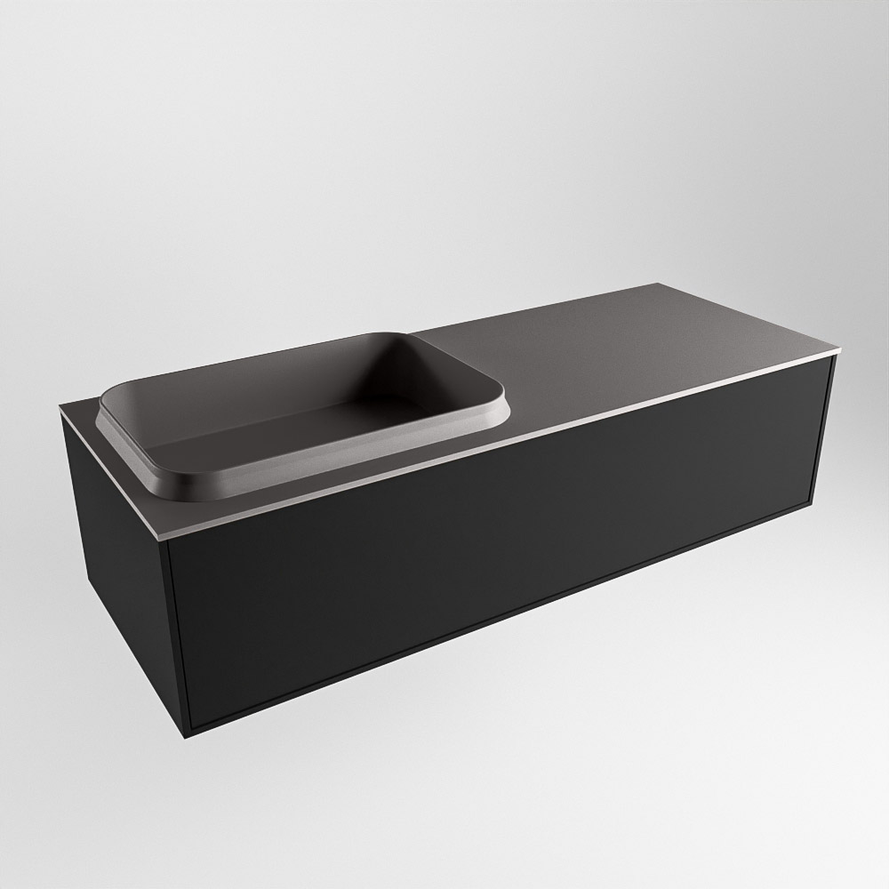 MONDIAZ ERIN 120cm mueble de baño color Urban 1 cajón. Lavabo RIDGE Izquierda sin orificio color Dark Grey. 4 MONDIAZ ERIN 120cm mueble de baño color Urban 1 cajón. Lavabo RIDGE Izquierda sin orificio color Dark Grey. - Imagen 4
