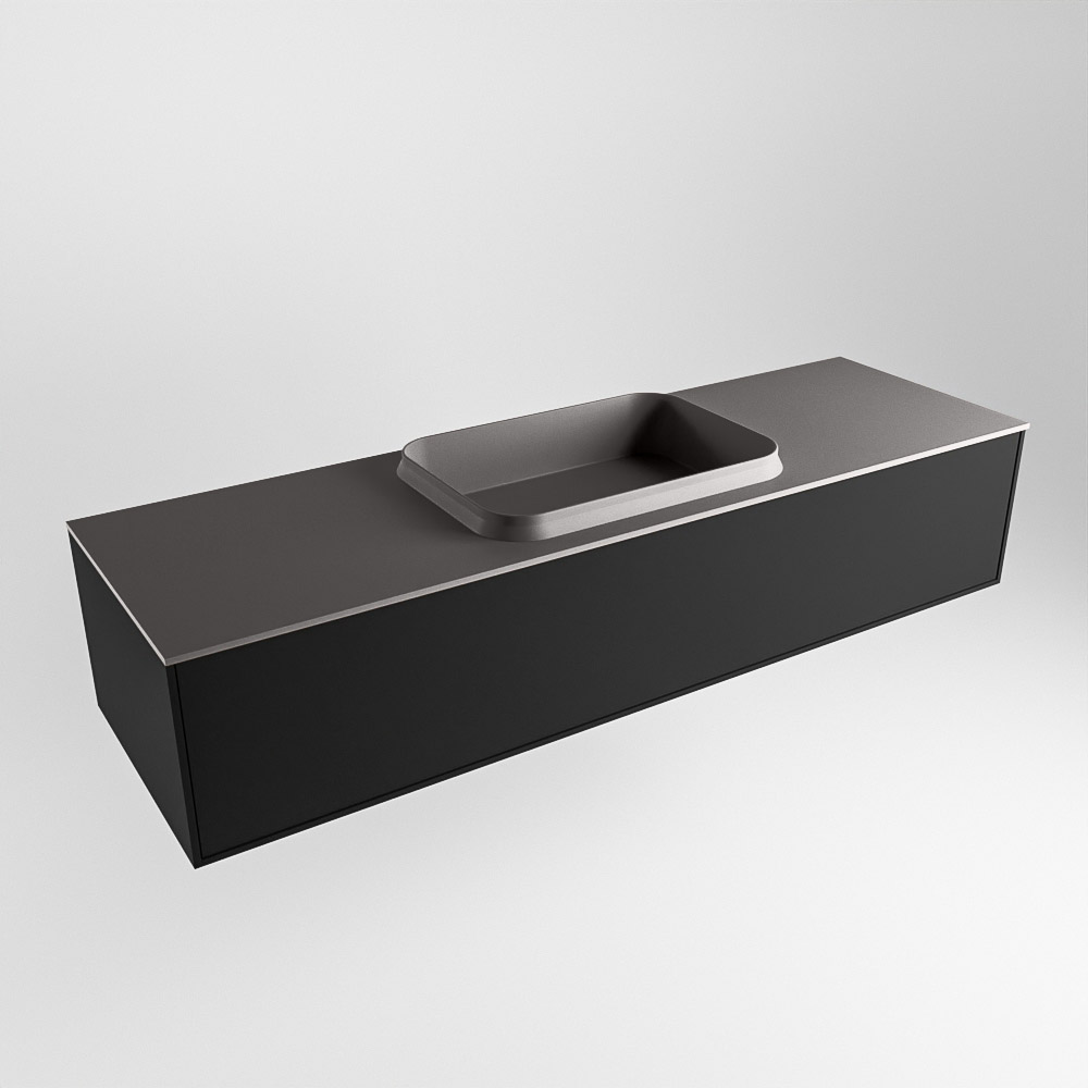 MONDIAZ ERIN 150cm mueble de baño color Urban 1 cajón. Lavabo RIDGE Centro 1 orificio color Dark Grey. 4 MONDIAZ ERIN 150cm mueble de baño color Urban 1 cajón. Lavabo RIDGE Centro 1 orificio color Dark Grey. - Imagen 4