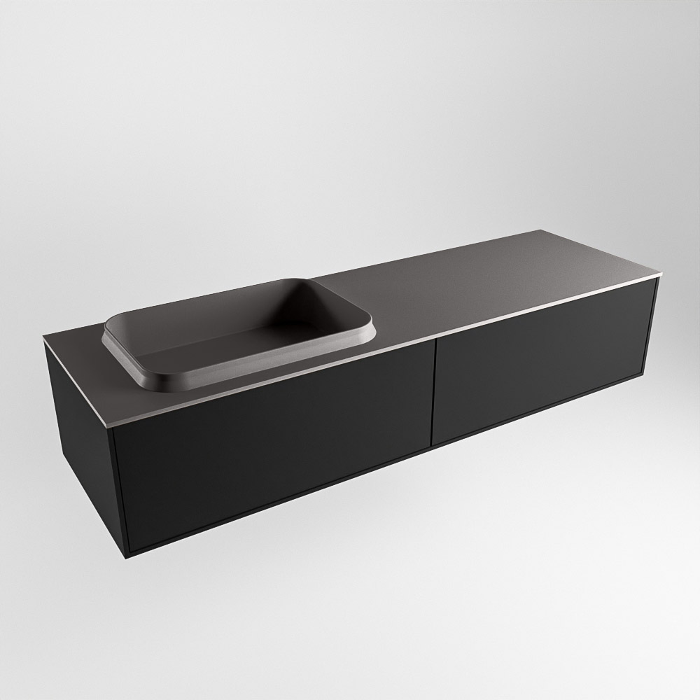MONDIAZ ERIN 150cm mueble de baño color Urban 2 cajones. Lavabo RIDGE Izquierda 1 orificio color Dark Grey. 4 MONDIAZ ERIN 150cm mueble de baño color Urban 2 cajones. Lavabo RIDGE Izquierda 1 orificio color Dark Grey. - Imagen 4