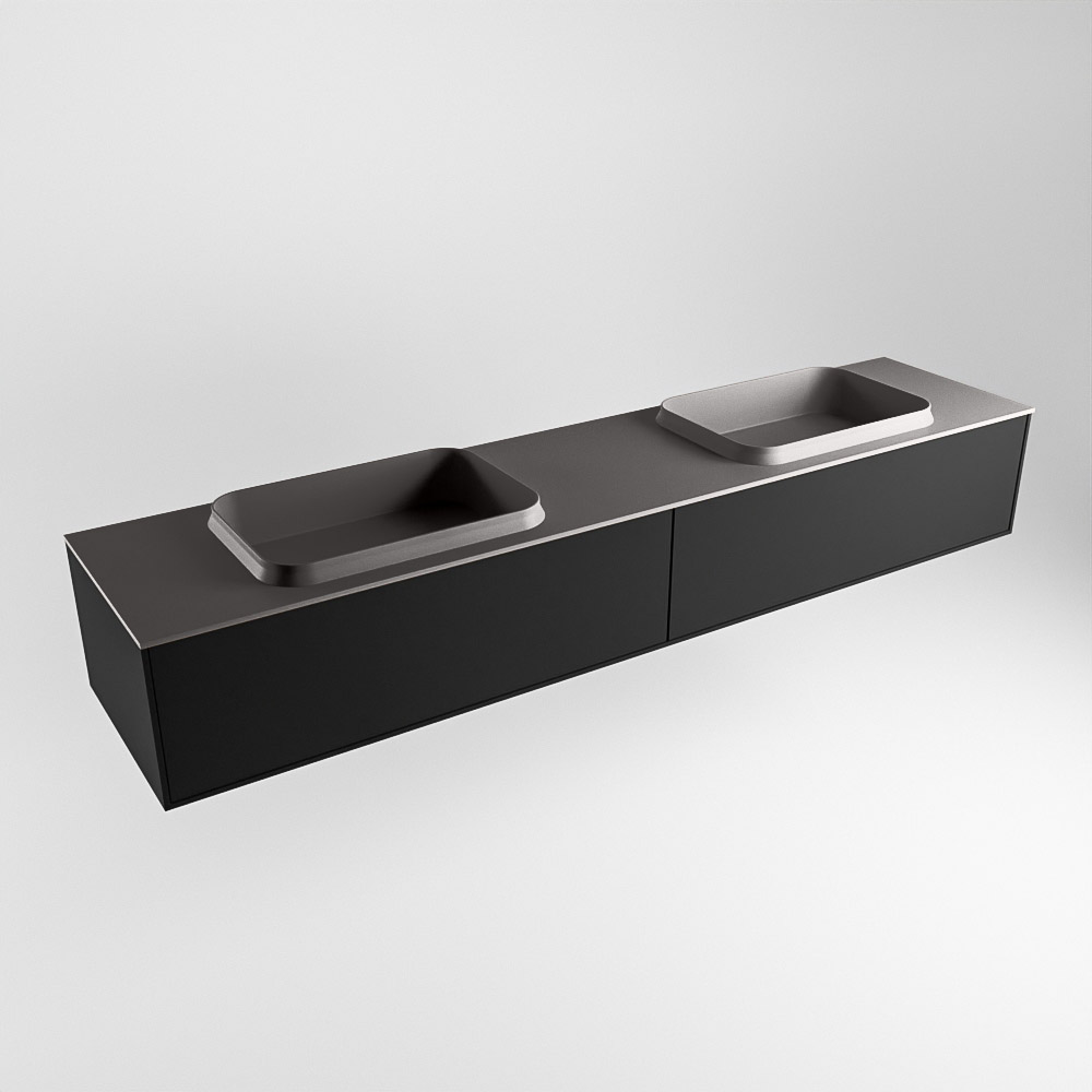 MONDIAZ ERIN 200cm mueble de baño color Urban 2 cajones. Lavabo RIDGE Doble 2 orificios color Dark Grey. 4 MONDIAZ ERIN 200cm mueble de baño color Urban 2 cajones. Lavabo RIDGE Doble 2 orificios color Dark Grey. - Imagen 4