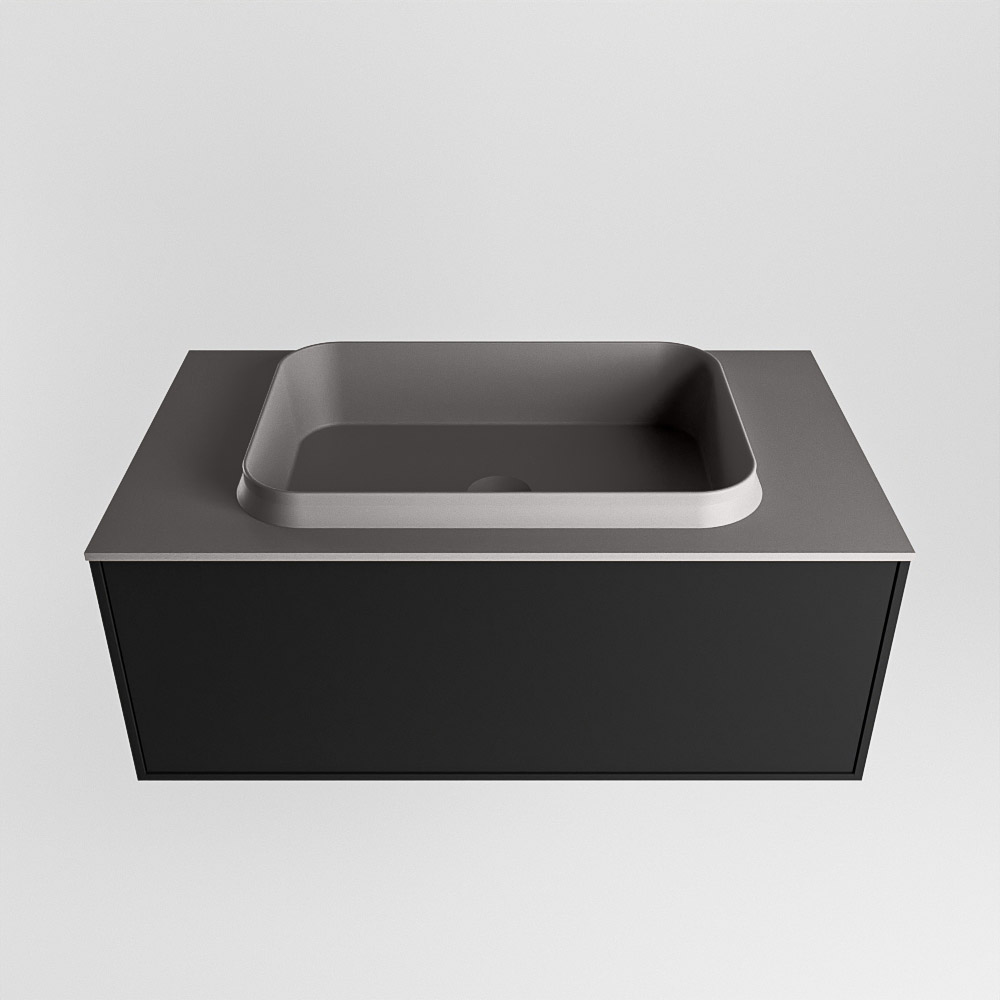 MONDIAZ ERIN 80cm mueble de baño color Urban 1 cajón. Lavabo RIDGE Centro sin orificio color Dark Grey. 5 MONDIAZ ERIN 80cm mueble de baño color Urban 1 cajón. Lavabo RIDGE Centro sin orificio color Dark Grey. - Imagen 5