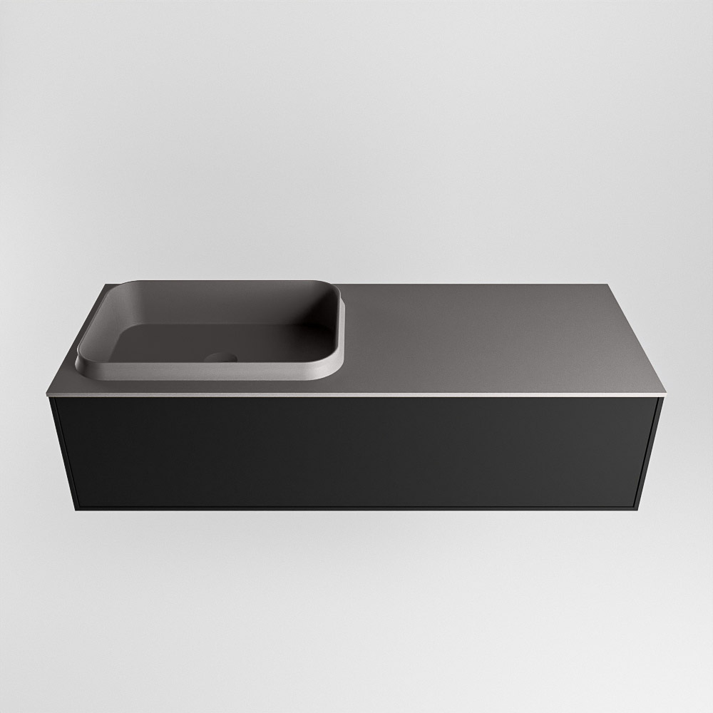 MONDIAZ ERIN 120cm mueble de baño color Urban 1 cajón. Lavabo RIDGE Izquierda sin orificio color Dark Grey. 5 MONDIAZ ERIN 120cm mueble de baño color Urban 1 cajón. Lavabo RIDGE Izquierda sin orificio color Dark Grey. - Imagen 5