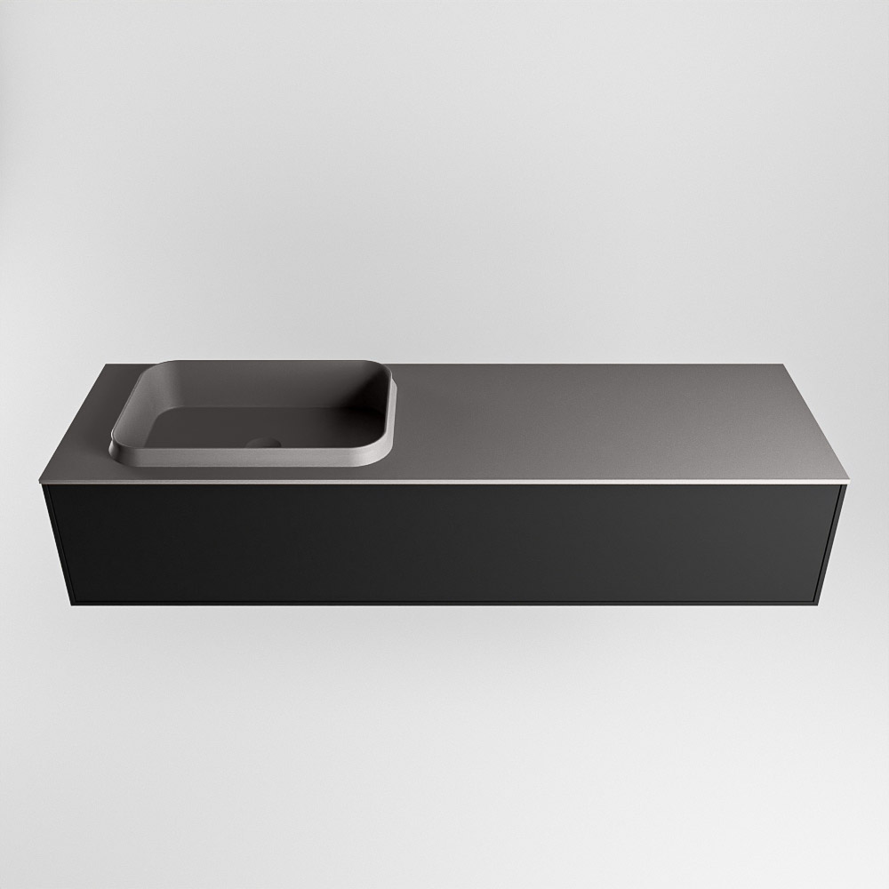 MONDIAZ ERIN 150cm mueble de baño color Urban 1 cajón. Lavabo RIDGE Izquierda sin orificio color Dark Grey. 5 MONDIAZ ERIN 150cm mueble de baño color Urban 1 cajón. Lavabo RIDGE Izquierda sin orificio color Dark Grey. - Imagen 5