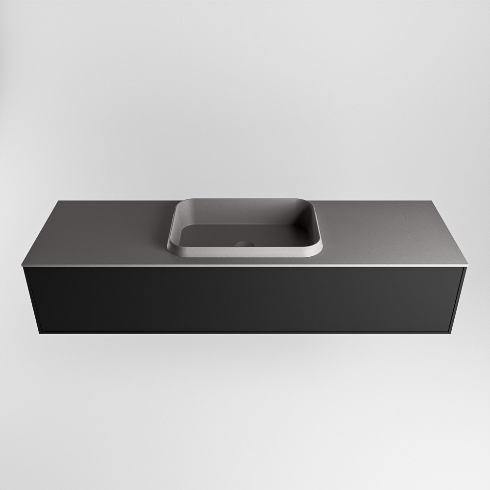 MONDIAZ ERIN 150cm mueble de baño color Urban 1 cajón. Lavabo RIDGE Centro 1 orificio color Dark Grey. 5 MONDIAZ ERIN 150cm mueble de baño color Urban 1 cajón. Lavabo RIDGE Centro 1 orificio color Dark Grey. - Imagen 5