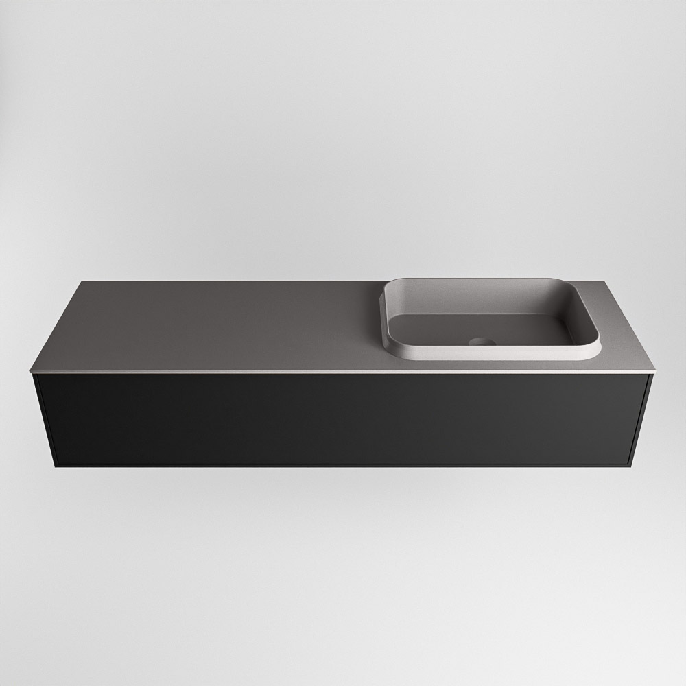 MONDIAZ ERIN 150cm mueble de baño color Urban 1 cajón. Lavabo RIDGE Derecho 1 orificio color Dark Grey. 5 MONDIAZ ERIN 150cm mueble de baño color Urban 1 cajón. Lavabo RIDGE Derecho 1 orificio color Dark Grey. - Imagen 5