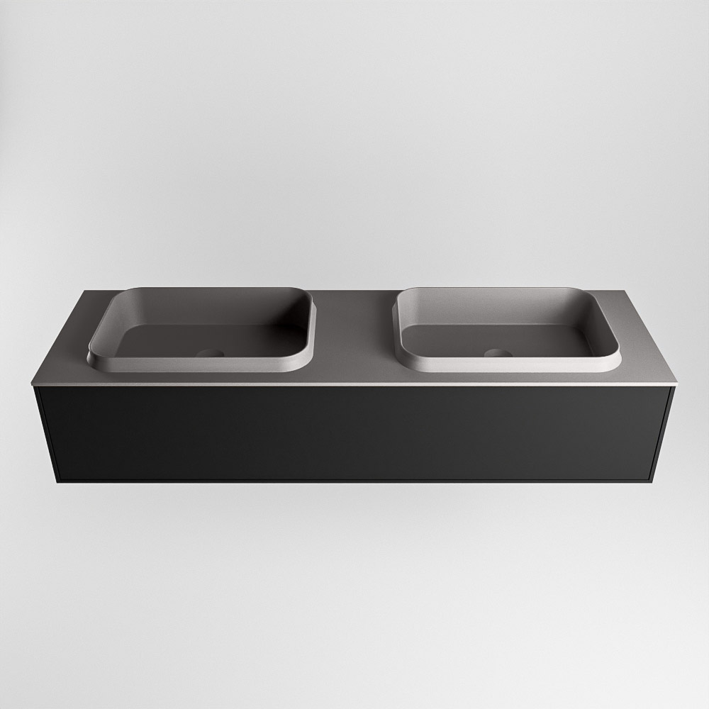 MONDIAZ ERIN 150cm mueble de baño color Urban 1 cajón. Lavabo RIDGE Doble 2 orificios color Dark Grey. 5 MONDIAZ ERIN 150cm mueble de baño color Urban 1 cajón. Lavabo RIDGE Doble 2 orificios color Dark Grey. - Imagen 5