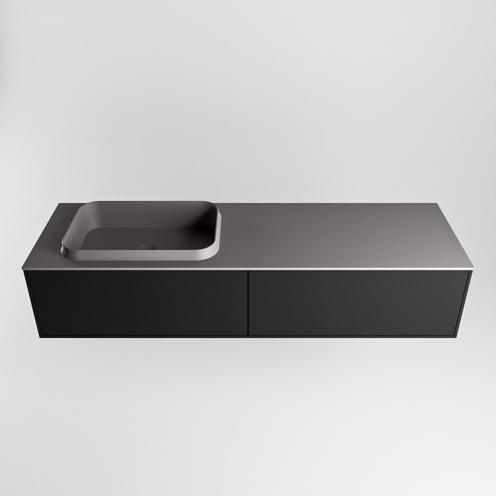MONDIAZ ERIN 150cm mueble de baño color Urban 2 cajones. Lavabo RIDGE Izquierda 1 orificio color Dark Grey. 5 MONDIAZ ERIN 150cm mueble de baño color Urban 2 cajones. Lavabo RIDGE Izquierda 1 orificio color Dark Grey. - Imagen 5